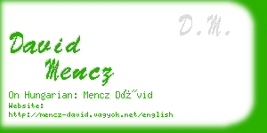 david mencz business card